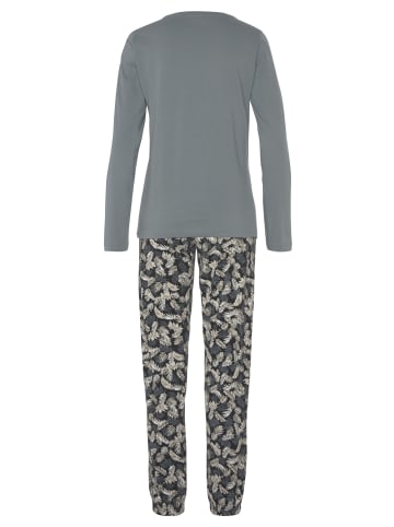 VIVANCE DREAMS Pyjama in grau-blau gemustert