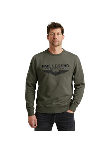 PME Legend Pullover CREWNECK LOGO CARRIER in Grün