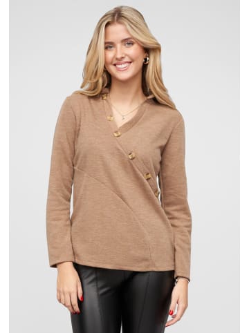Cloud5ive Cloud5ive Pullover mit asymetrischer Knopfleiste in brown