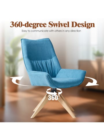 Home Nature Wohnkonzept Essstuhl 360° drehbar in Blau 64x60.5x95.5 cm