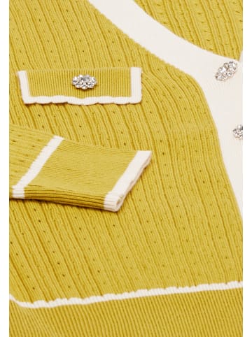 Albee Women Strickjacke in Senf Wollweiss
