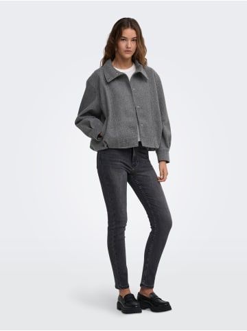ONLY High Collar Bomberjacke in Dark Grey Melange