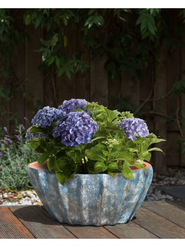 Beliani Outdoor Blumentopf OSTRYA in Blau - (W) 51 x (H) 24 x (L) 51 cm