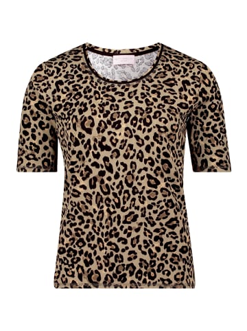 Betty Barclay Basic Shirt mit Rippenstruktur in Khaki/Schwarz