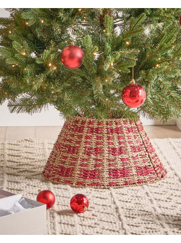 Beliani Weihnachtsbaumkragen NEIGE in Naturfarben/Rot - (W) 42 x (H) 25 x (L) 42 cm