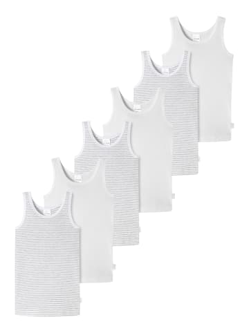Schiesser Unterhemd / Tanktop Kids Girls Feinripp Cotton in Weiß gemustert