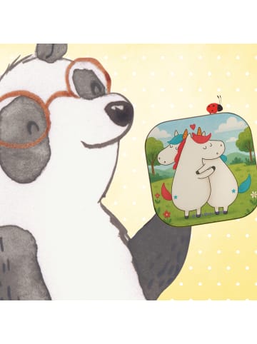 Mr. & Mrs. Panda Glas-Untersetzer Einhorn Mitteilung Design ohne... in Weiß
