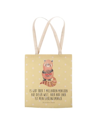 Mr. & Mrs. Panda Stoffbeutel Roter Panda mit Spruch in Gelb Pastell