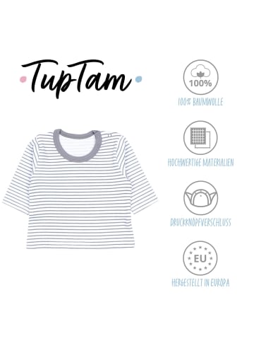 TupTam Baby Jungen Langarmshirt 5er Pack in blau/weiß