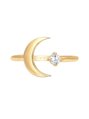 Elli Ring 925 Sterling Silber Astro, Halbmond in Gold