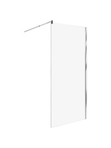Beliani Duschwand AHAUS in Transparent/Silber - (W) 90 x (H) 190 x (L) 90 cm