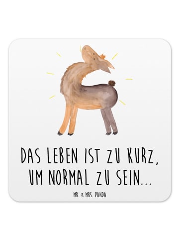 Mr. & Mrs. Panda Bierdeckel Lama Stolz mit Spruch in Weiß