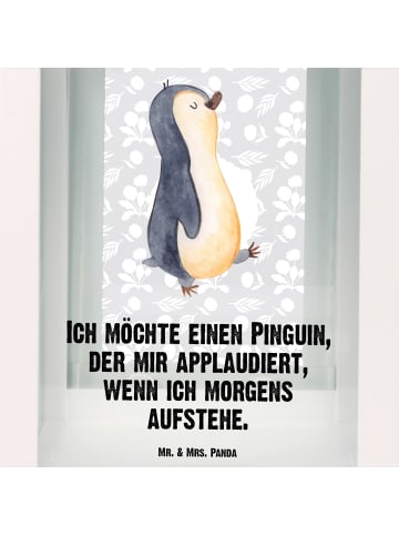Mr. & Mrs. Panda Windlicht Pinguin mHerzieren mit Spruch in Transparent