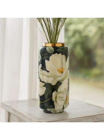 Home&Styling Collection Dekovase BADU aus Metall in Grün, Ø 15 x (H) 30 cm