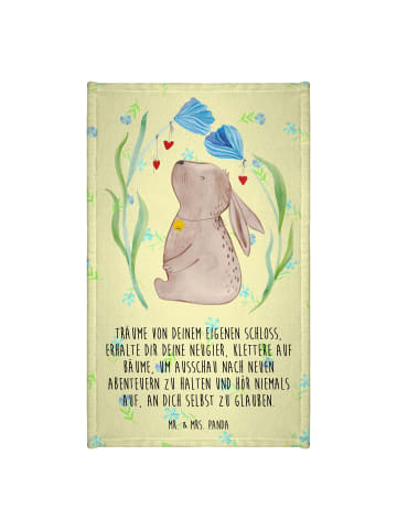 Mr. & Mrs. Panda Handtuch Klein Hase Blume mit Spruch in Blumig
