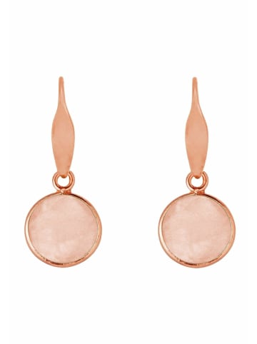 Gemshine Ohrringe Rosenquarz in rose gold coloured
