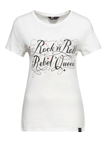 Queen Kerosin Queen Kerosin Classic T-Shirt Rock'n'Roll Rebel Queen in weiß
