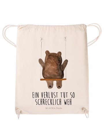 Mr. & Mrs. Panda Gym-Tasche Bär Schaukel mit Spruch in Creme