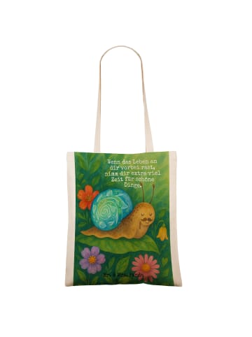 Mr. & Mrs. Panda Shopping Tasche Schnecke Sir Design mit Spruch in Weiß