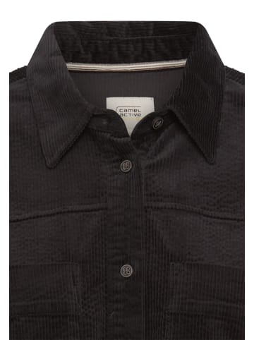 Camel Active Oversize-Bluse mit Hemdkragen in Schwarz