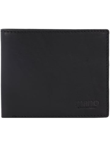 mano Don Simon Geldbörse Leder 11,5 cm in schwarz
