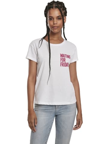 Mister Tee T-Shirt kurzarm in white/pink