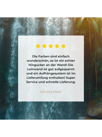 MuchoWow Leinwand bilder Wasserfall Sonnenstrahlen (BxH)