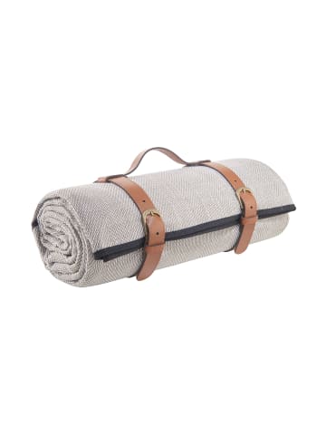 Butlers Picknickdecke L 150 x B 200cm WANDERLUST in Taupe-Weiß