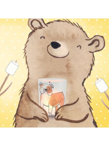 Mr. & Mrs. Panda Outdoor Windlicht Englische Bulldogge Lebensret... in Transparent