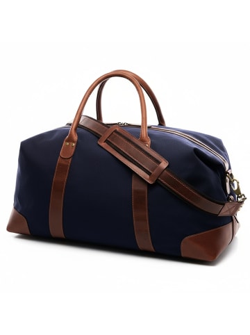 SID & VAIN Reisetasche echt Leder Weekender groß | Ledertasche LENNOX in blau
