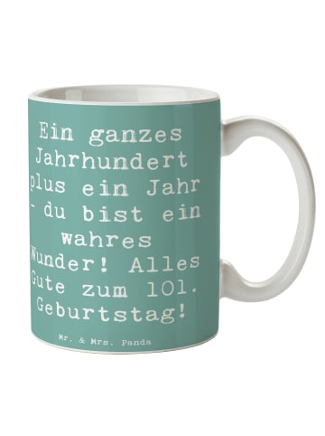 Mr. & Mrs. Panda Tasse Spruch 101 Geburtstag mit Spruch in Meeresbrise