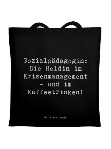 Mr. & Mrs. Panda Tragetasche Spruch Sozialpädagogin mit Spruch in Schwarz