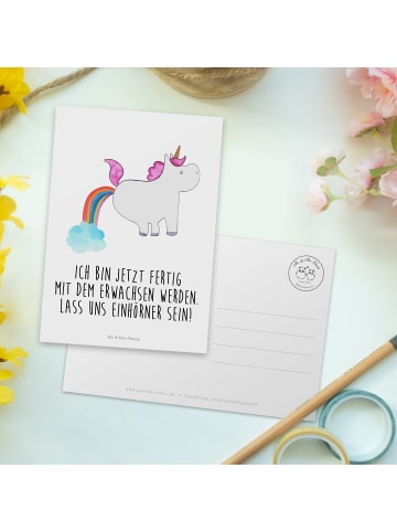 Mr. & Mrs. Panda Grußkarte Einhorn Pupsen mit Spruch in Weiß