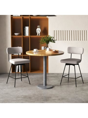 COSTWAY 2er Set Barhocker drehbar 47 x 51 x 90,5 cm in Beige