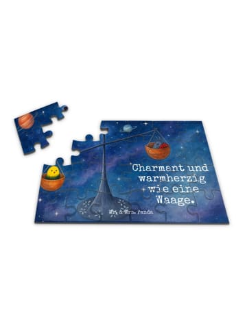 Mr. & Mrs. Panda Puzzle Sternzeichen Waage Design mit Spruch in Weiß