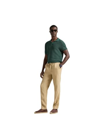 Lyle & Scott Beige Leinen Freizeithose