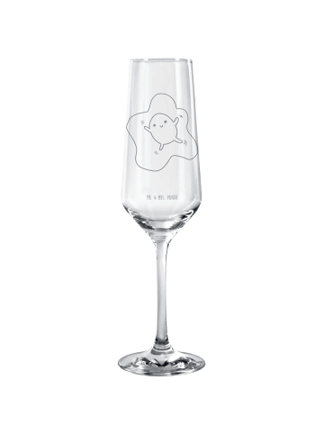 Mr. & Mrs. Panda Champagnerglas Spiegelei Ei ohne Spruch in Transparent