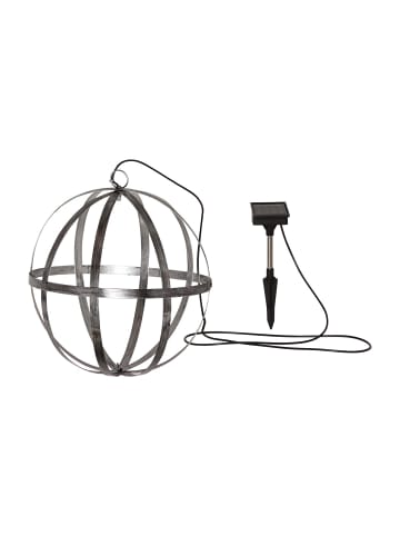 STAR Trading Outdoor Solar-Leuchte ,Astri', hängend oder liegend, Metall, silber, Ø