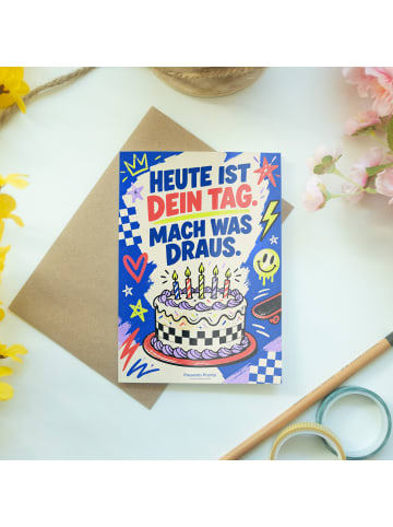 Mr. & Mrs. Panda Geburtstagskarte Kuchen urban Design mit Spruch in Weiß