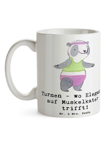 Mr. & Mrs. Panda Tasse Turnen Eleganz mit Spruch in Weiß