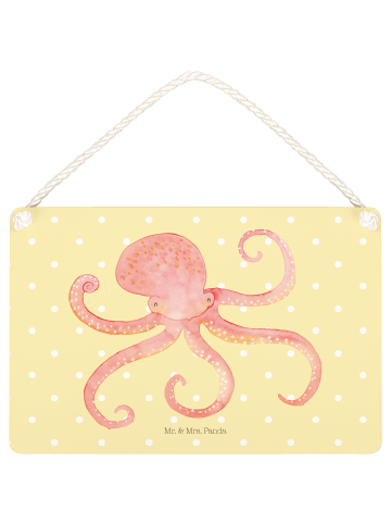 Mr. & Mrs. Panda Schild Tintenfisch ohne Spruch in Gelb Pastell