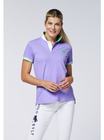 Polo Sylt Poloshirt mit Kontrast-Akzenten in Lila