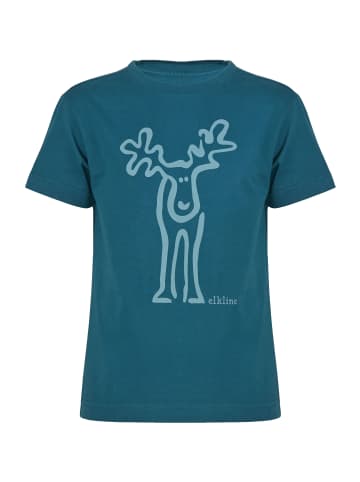 elkline T-Shirt Rudölfchen Kult Elch in blue coral - reefwater