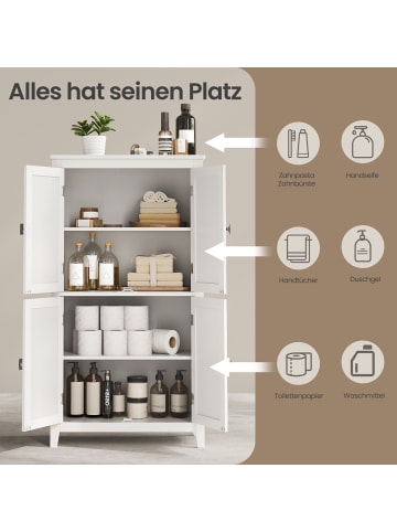 VASAGLE Badkommode Helan in Weiß - (B)60 x (H)110 x (T)30 cm