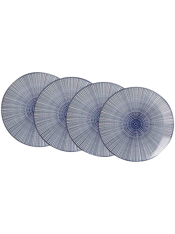 Ritzenhoff & Breker 4er Set Speiseteller Royal Makoto ø 26,5 cm in blau-weiß