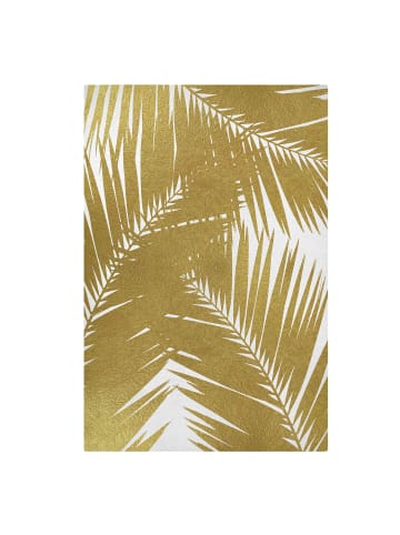 WALLART Leinwandbild - Blick durch goldene Palmenblätter in Gold