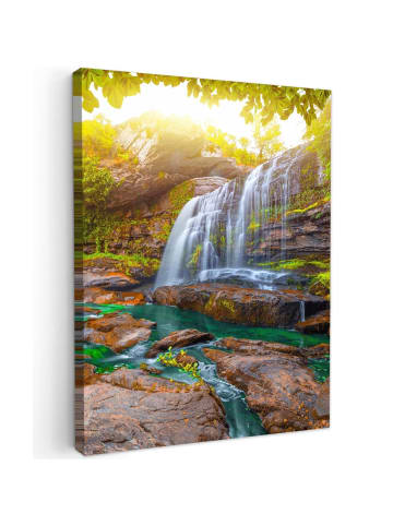 MuchoWow Leinwand bilder Sonniger Wasserfall (BxH)