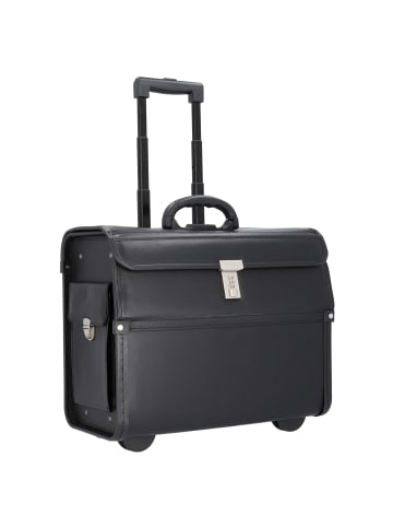 Alassio 2-Rollen Pilotentrolley 46 cm Laptopfach in schwarz matt