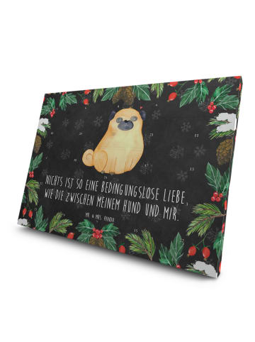 Mr. & Mrs. Panda Adventskalender Mops mit Spruch in Kreidetafel
