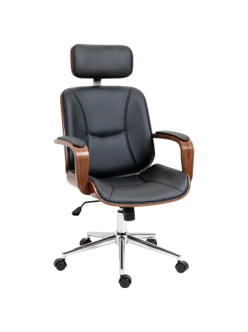 Vinsetto Bürostuhl-66L x 65B x 115-125H cm-Schwarz